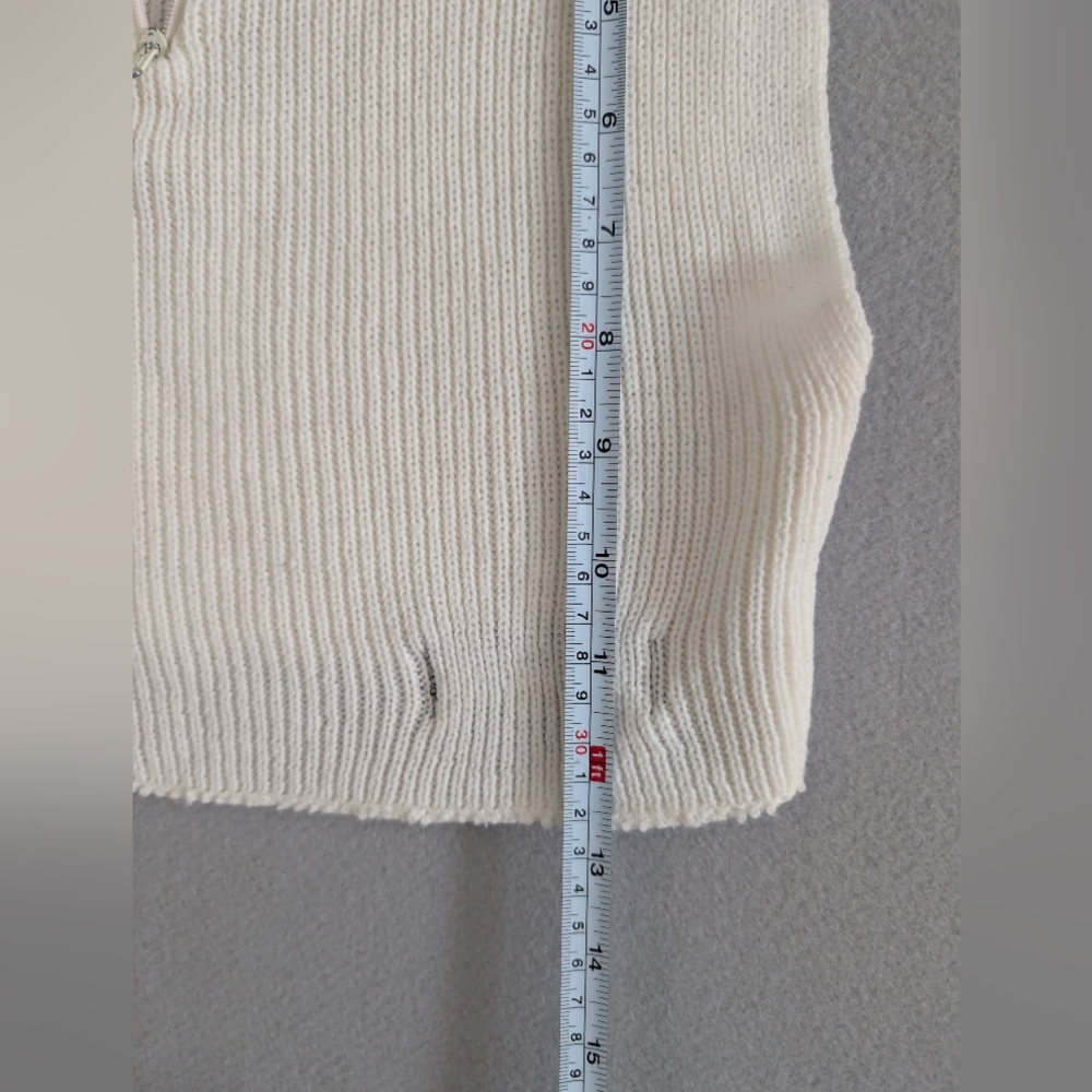 Vintage Cropped Mockneck Sweater Top Ribbed Quarter Zip Acubi Knit Vest S image 8